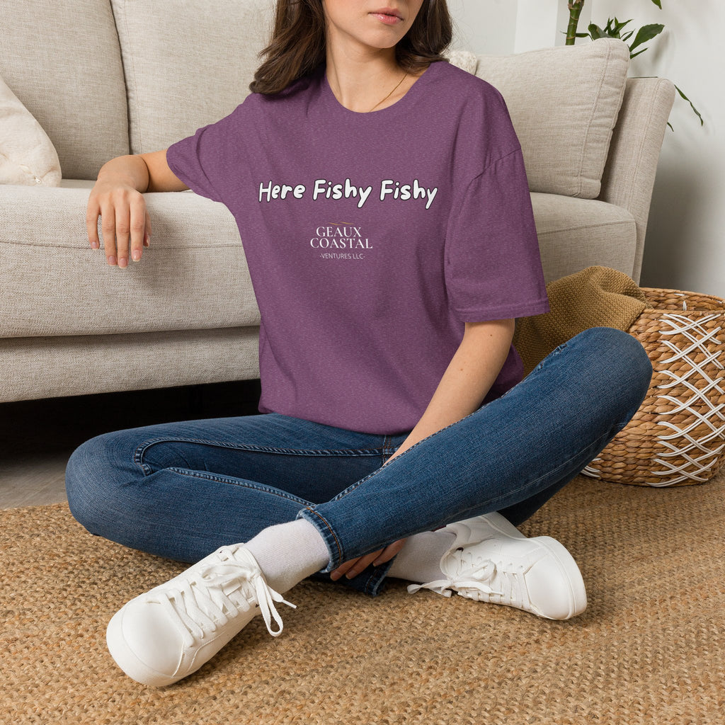 Men and Women ( Soft ) t Shirt - Here Fishy Fishy with Funny BACK - Regular Fit