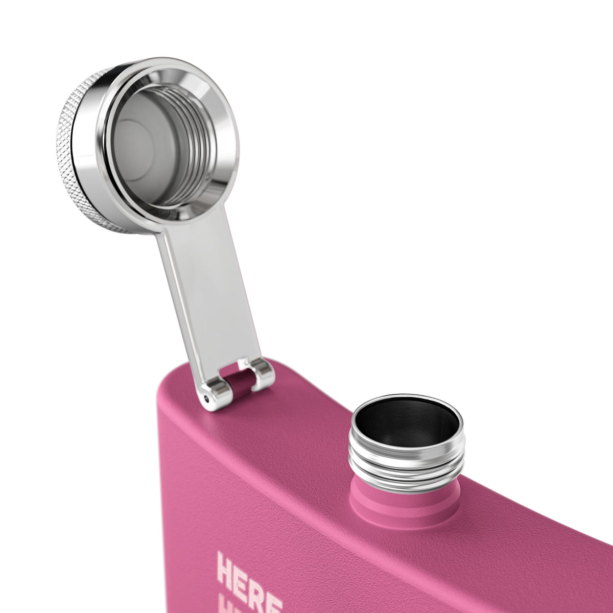 Stainless Steel Flask, 6oz - Here Fishy Fishy  (Girlie)