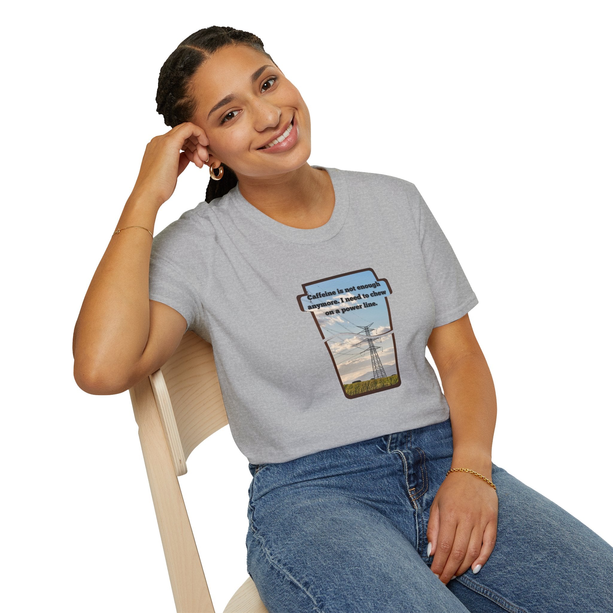 Relaxed Soft T Shirt - Men and Women - Chew on a power line