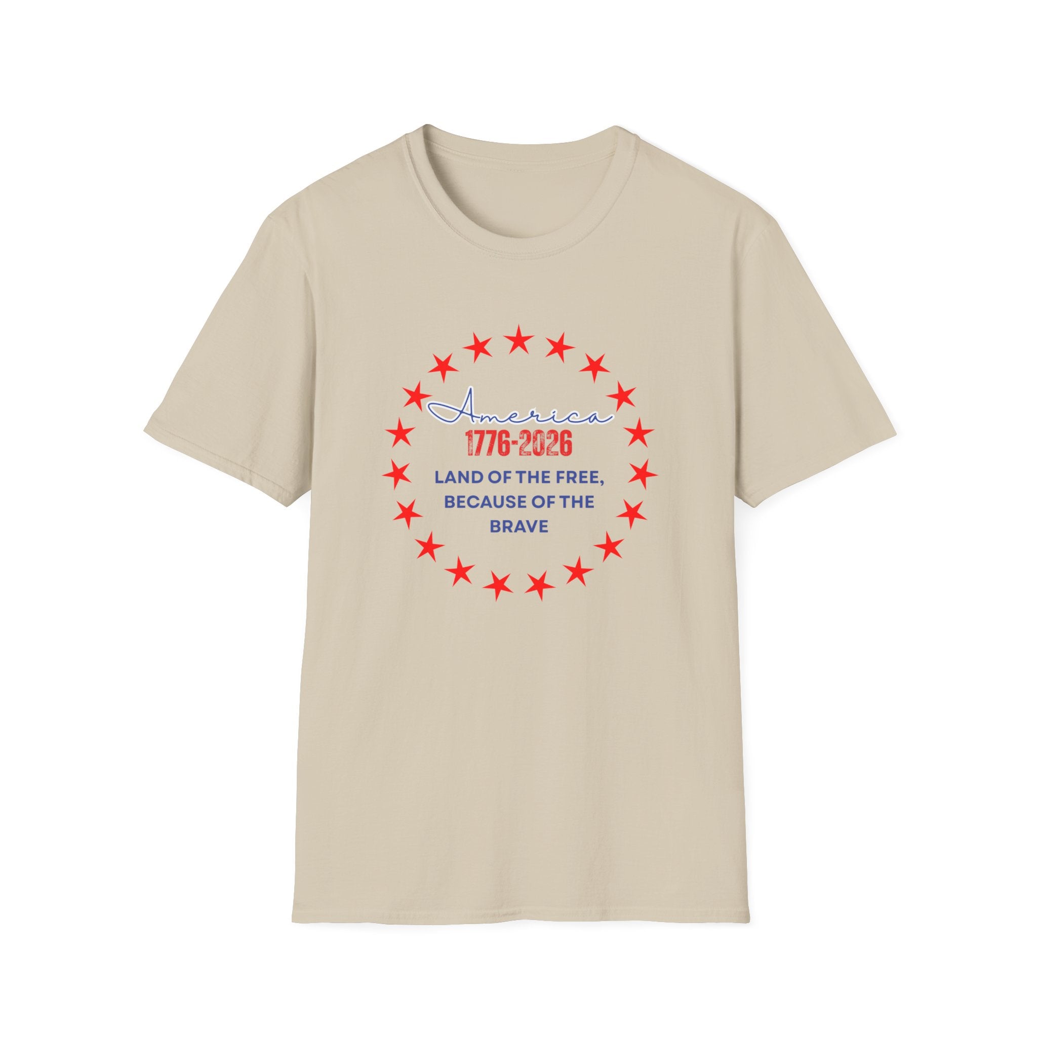 Relaxed Soft Tee- Men and Women - Home of the Free because of the brave