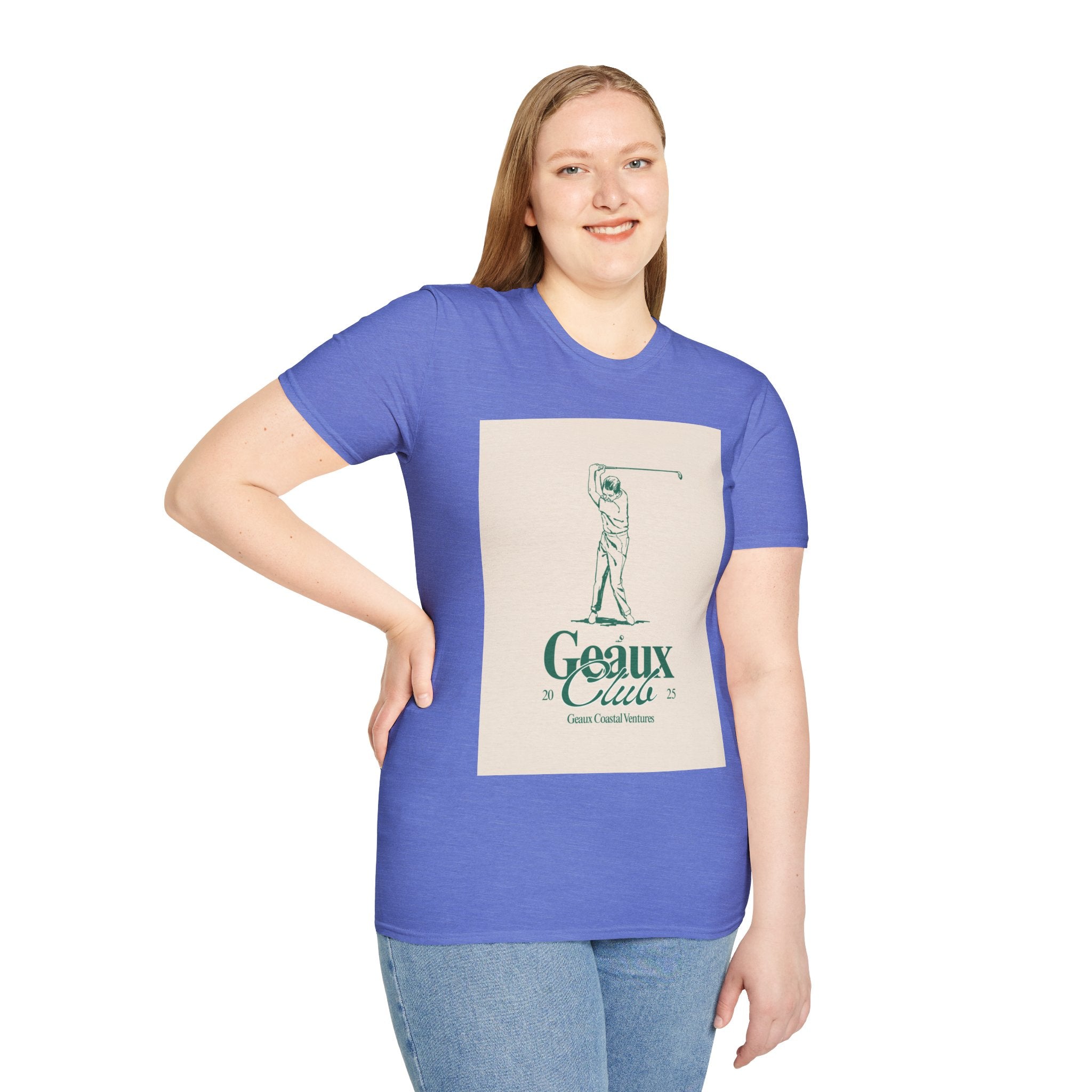 Soft Tee - Men & Women "Geaux" "Golf" Beige