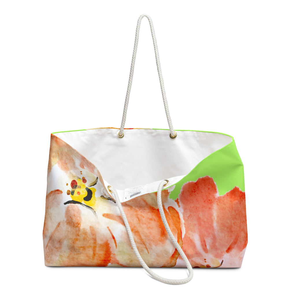 Weekender Bag  Topical Green and Orange