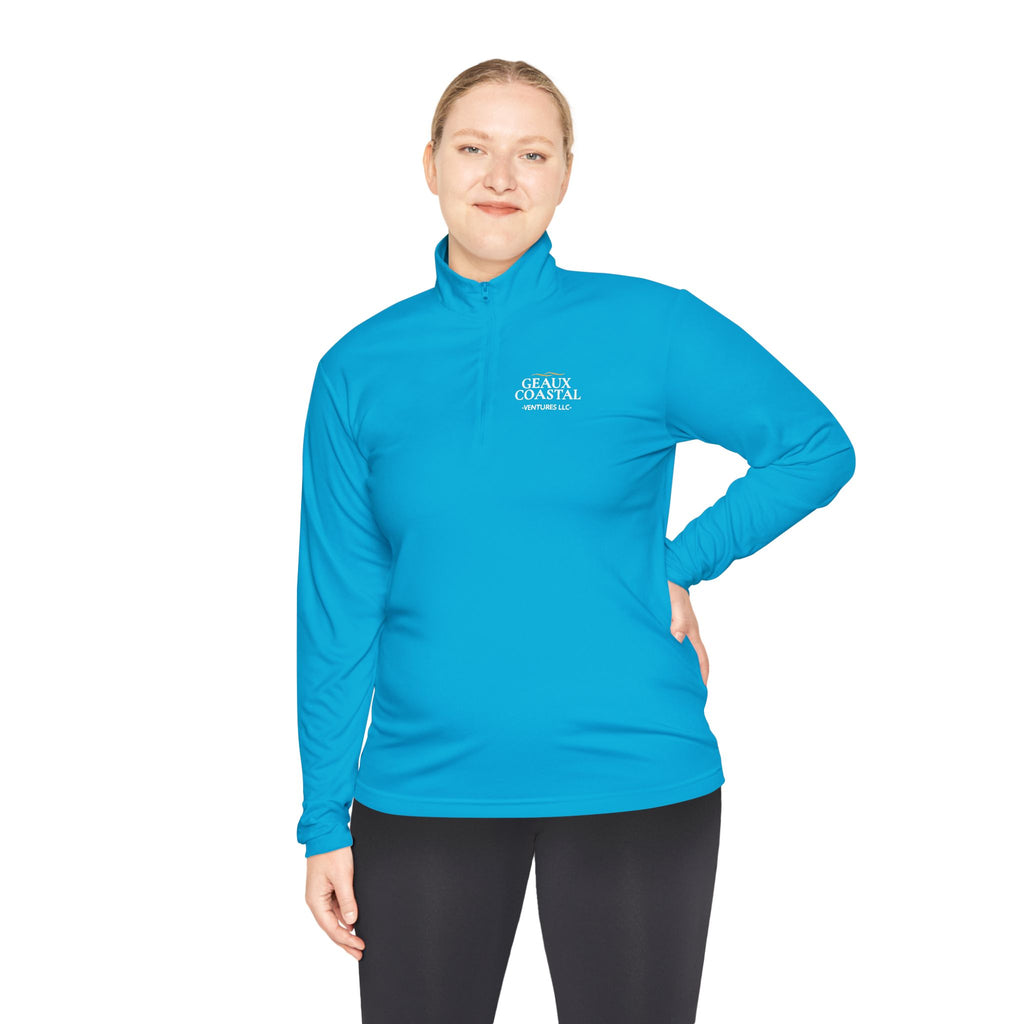 Fishing Quarter-Zip Pullover (Men & Women) -"Geaux Coastal" - Lightweight