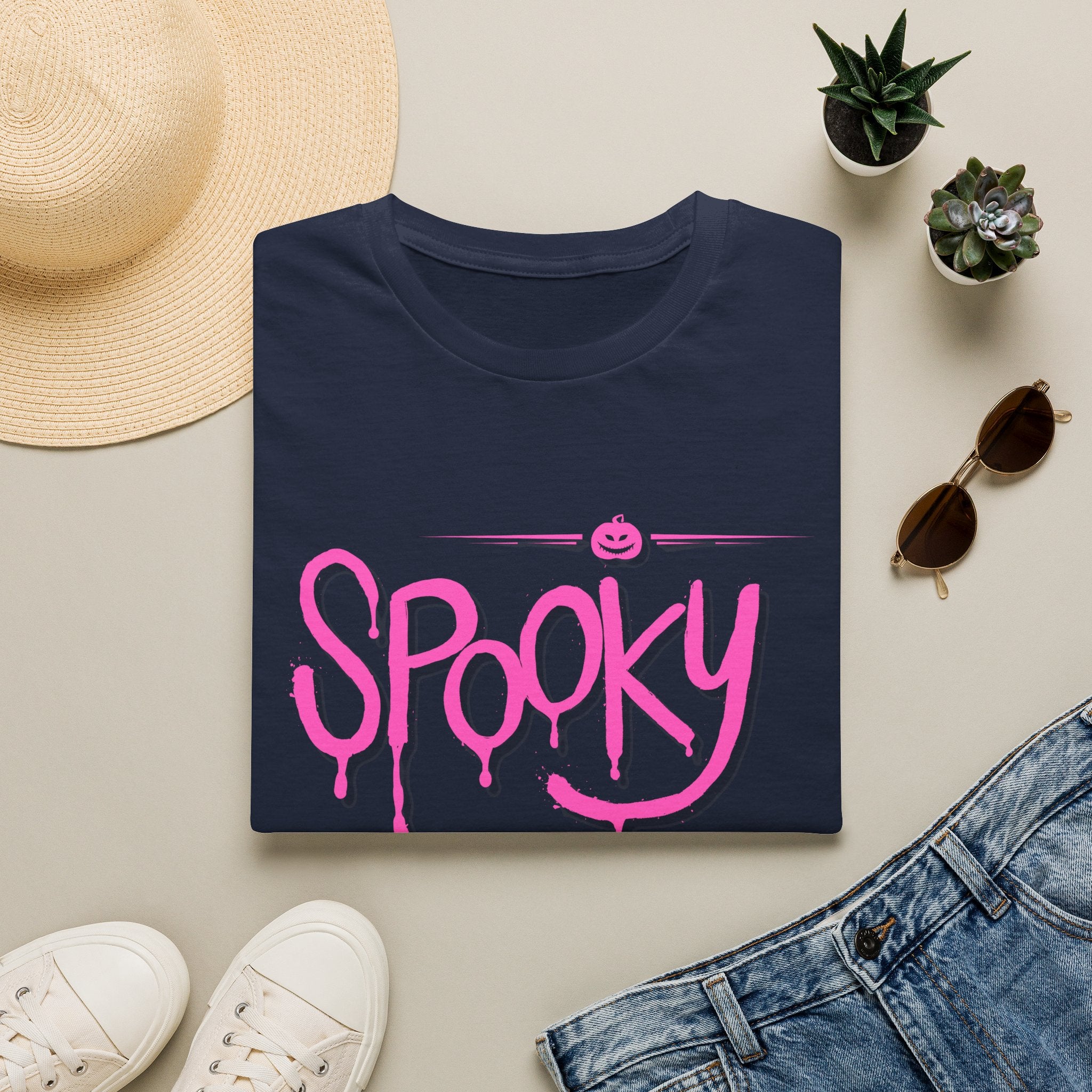 Womens Soft Tee Relaxed - Spooky Halloween Cute Tee